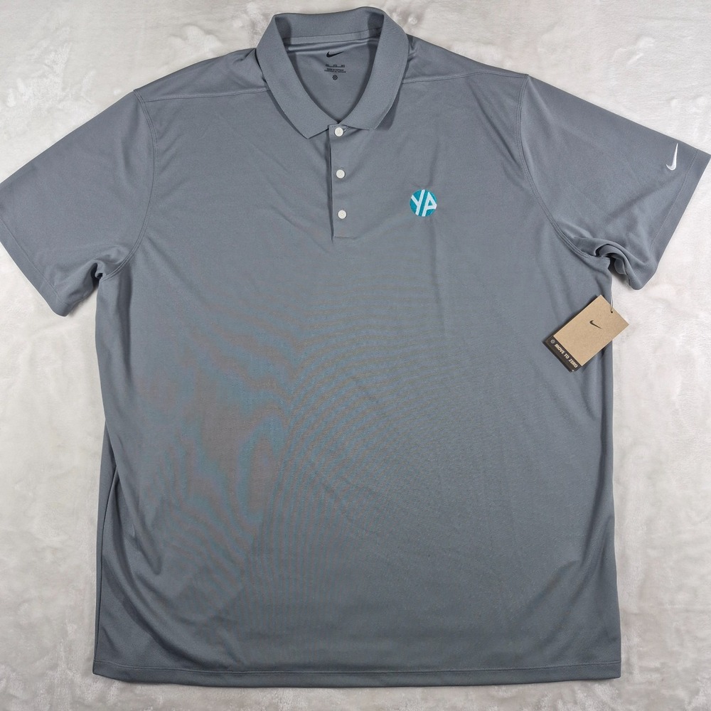 Nike Polo Shirt Men's 3XL XXXL Gray Short Sleeve Golf Active‎ FV5507-065 NWT
